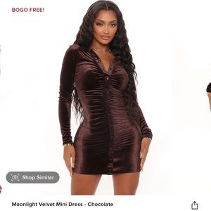 Moonlight Velvet Mini Dress - Chocolate